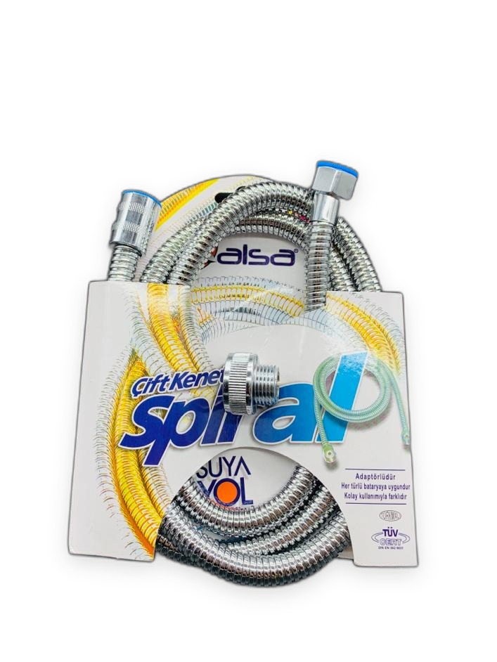 Alsa Double-Lock Spiral Chrome Shower Hose with Adaptor