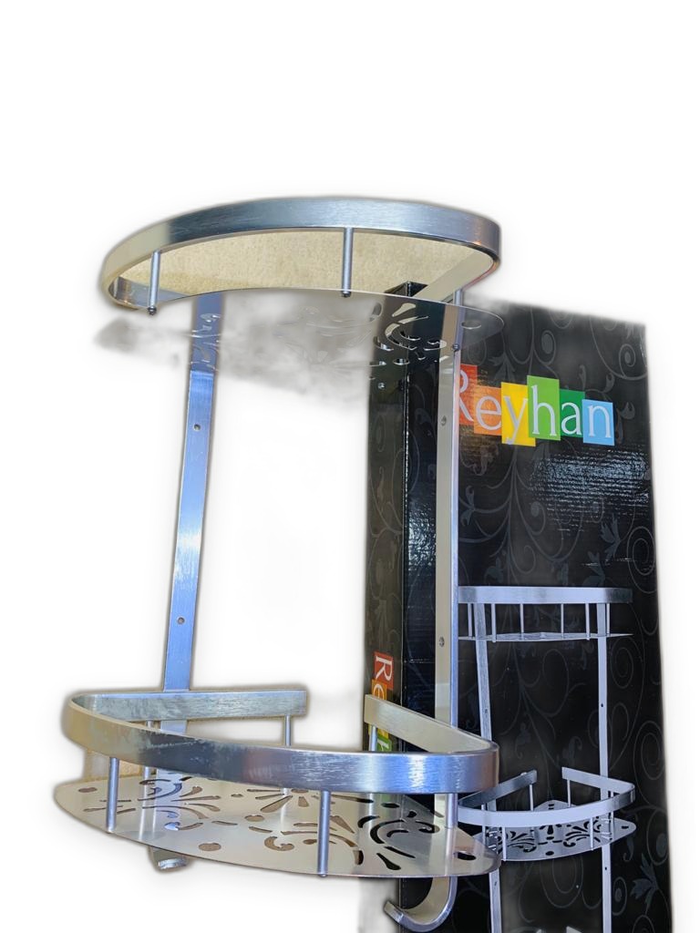 Aluminum 2-Tier Corner Shower Shelf with Hooks