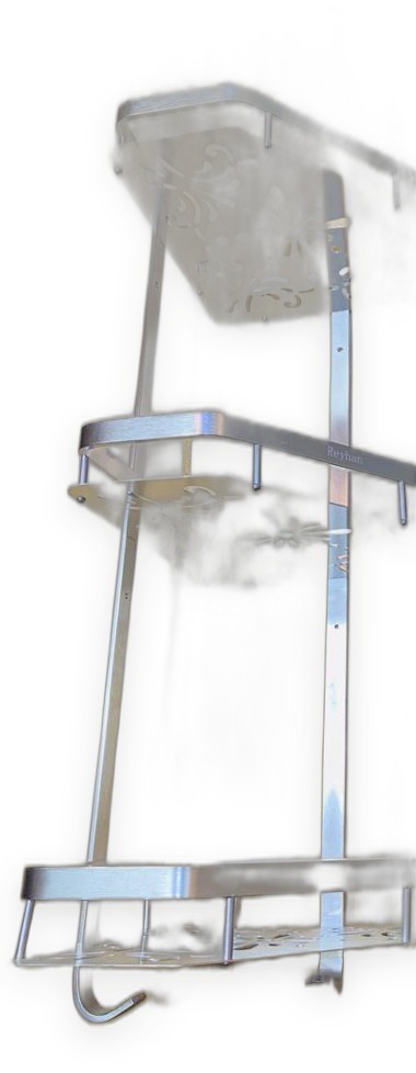 Aluminum 3-Tier Corner Shower Shelf with Hooks