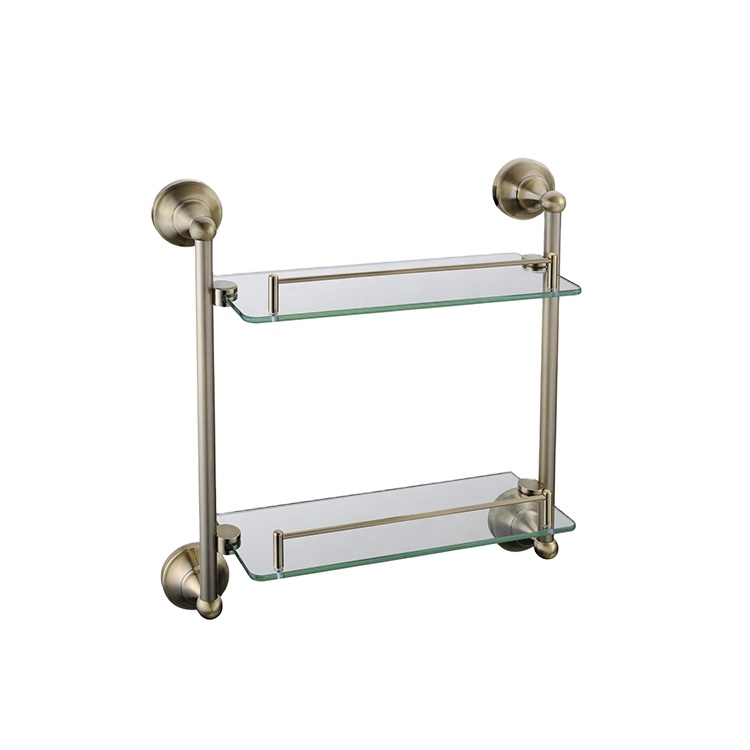 Bathroom Shelf 2-Tier Zinc Alloy Antique Bronze