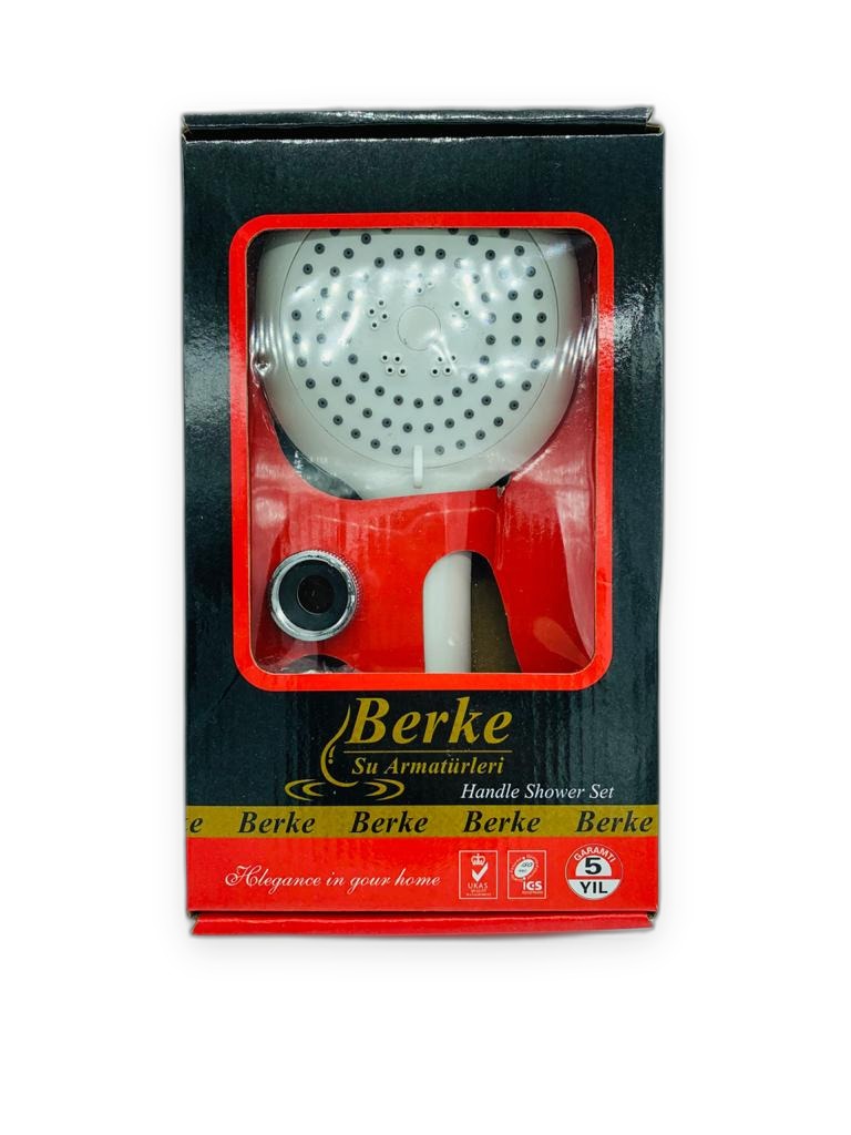 Berke White ABS Handle Shower Set with Wall Bracket