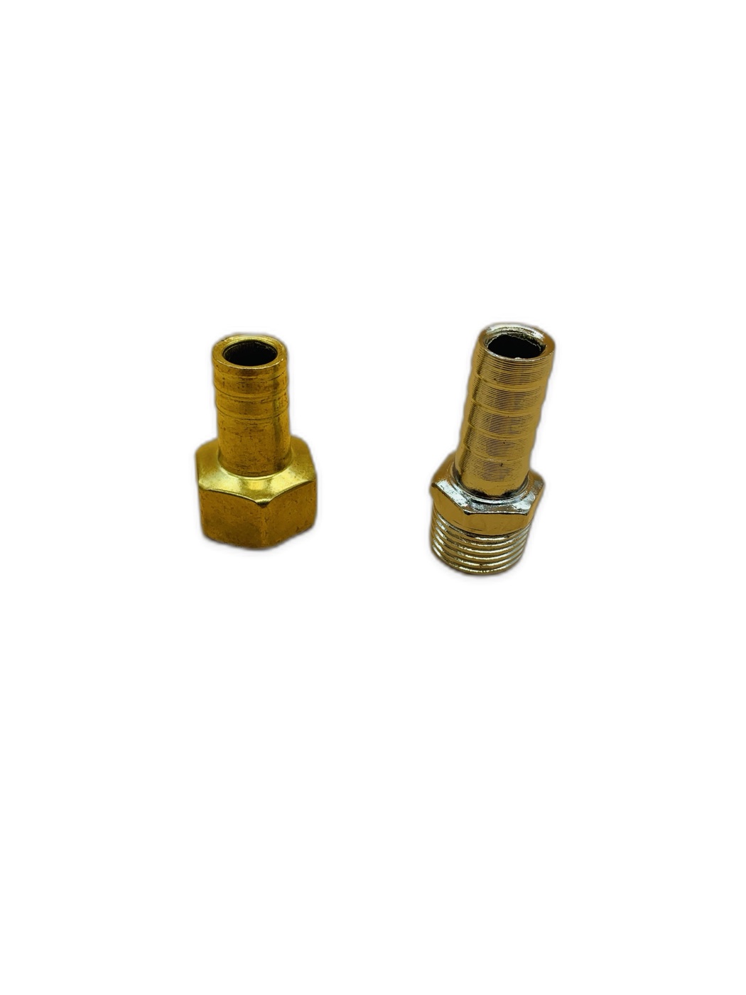 Brass and Chrome Hose Barb Adapters Male and Female Thread