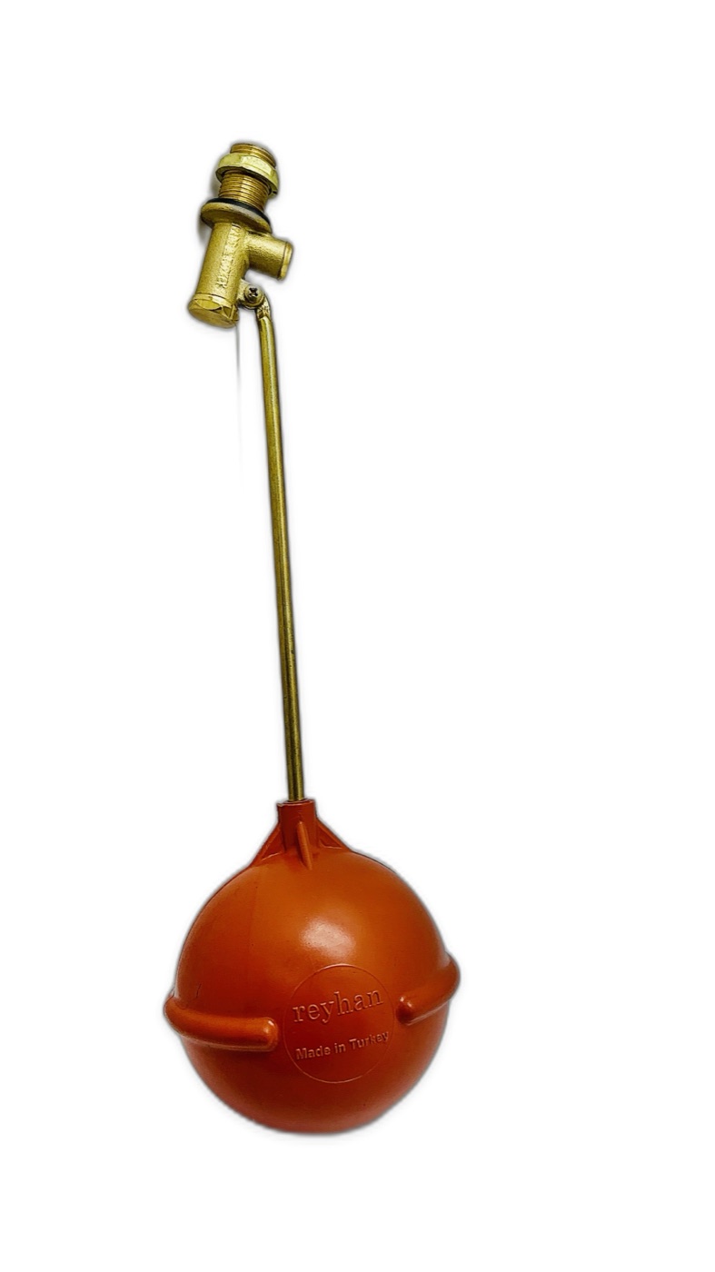 Brass Float Valve with Orange Plastic Ball