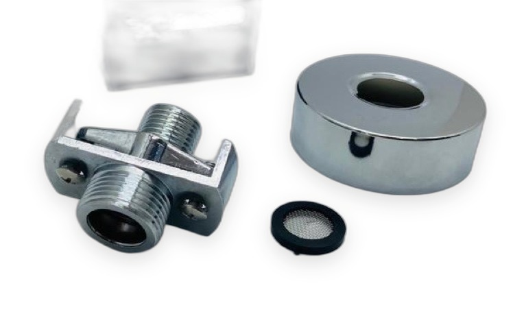 Brassco Chrome Wall Union Connector with Cover Flange and Filter