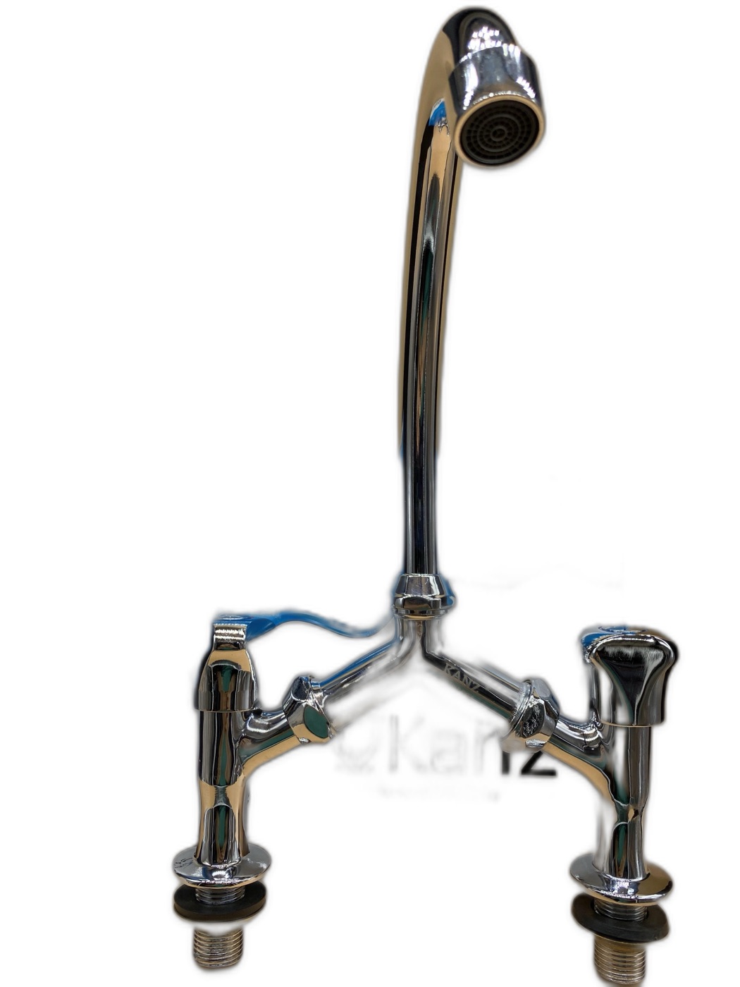 Bridge-Type Two-Hole Sink Mixer with High Spout
