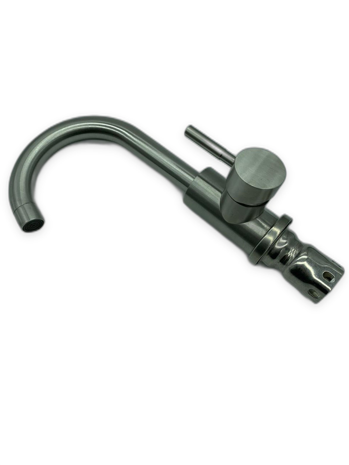 Brushed Stainless Steel High-Arc Kitchen Mixer Faucet