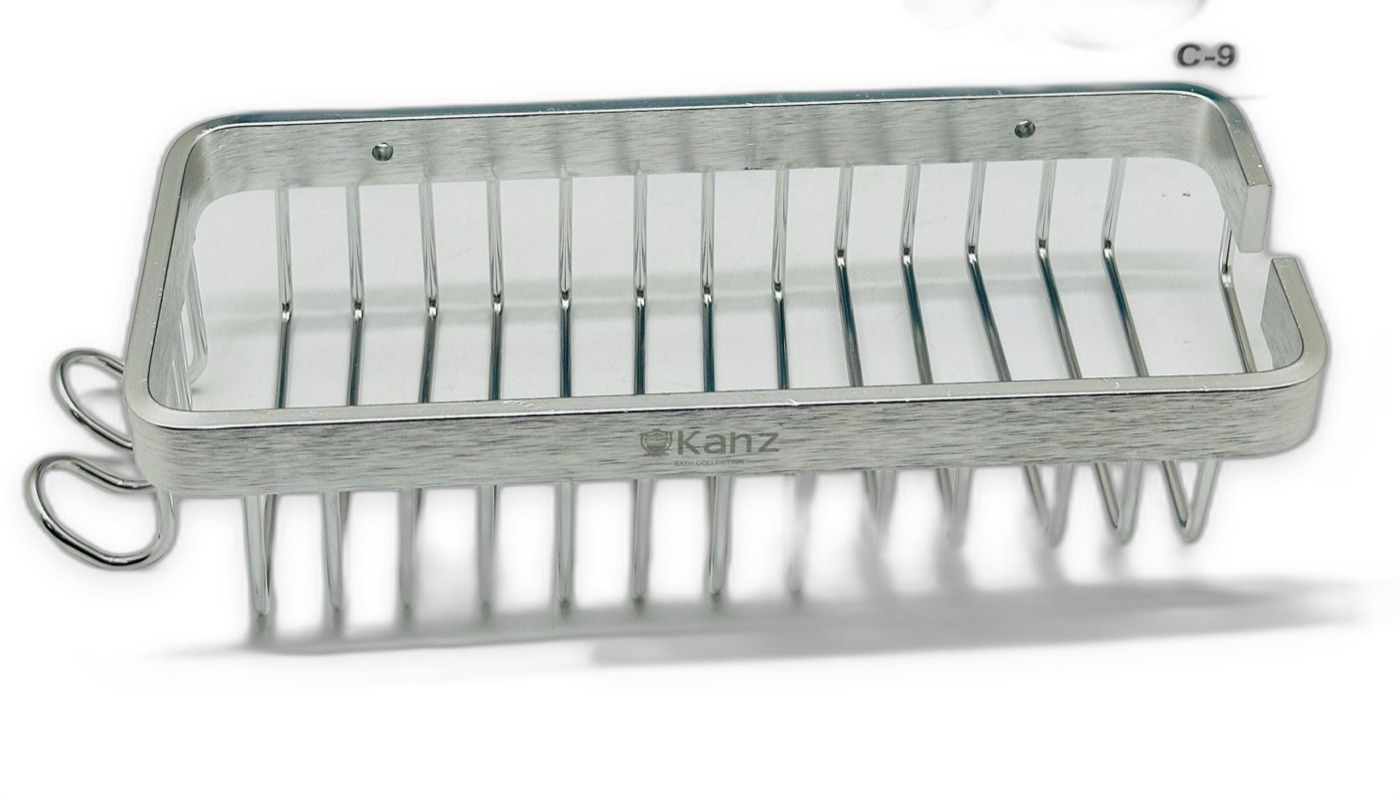 Aluminium Bathroom Shower Basket with Hooks