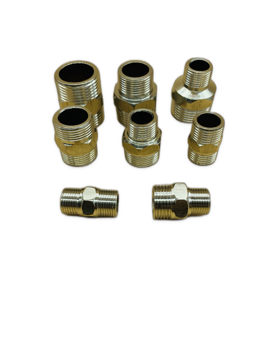 Chrome-Plated Hex Reducing Nipples Assorted Sizes