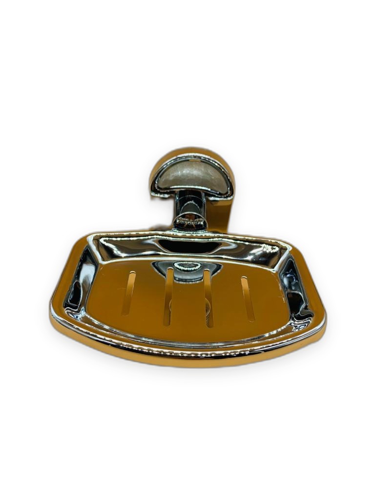 Chrome Zinc Alloy Wall Soap Dish with Slotted Tray