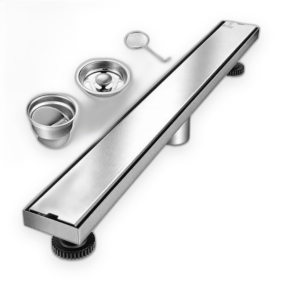 Concealed Linear Floor Drain 30x15x180mm Chrome