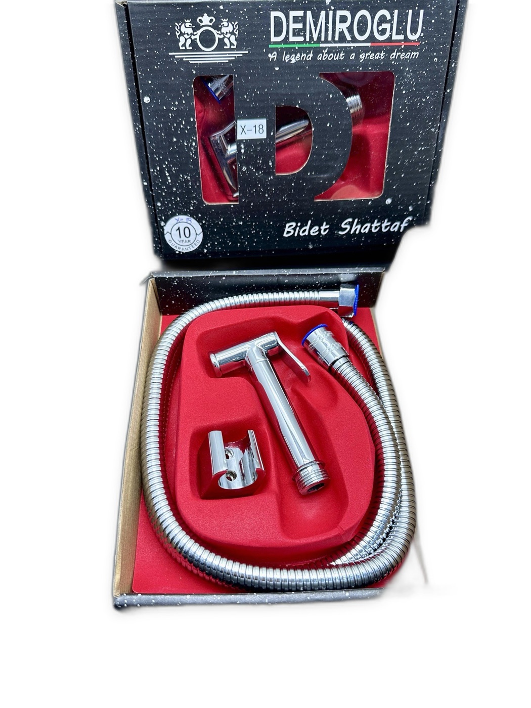Demiroglu Chrome Bidet Shattaf Set with Hose