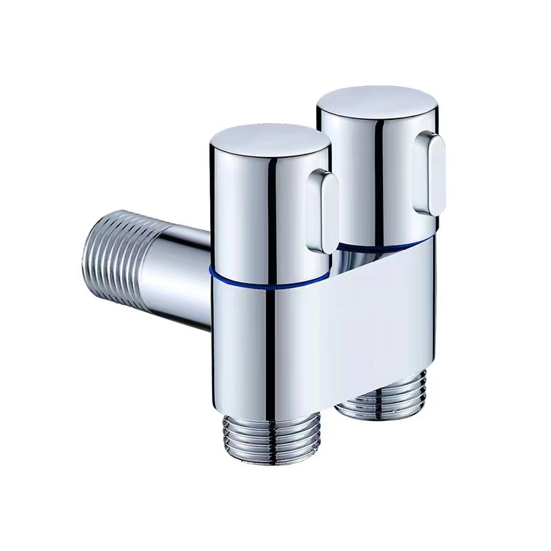 Double Outlet Angle Valve Zinc Alloy Chrome