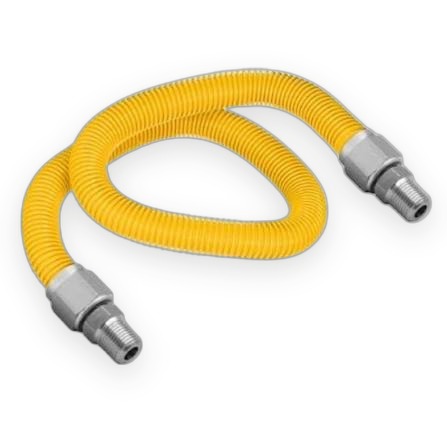 Flexible Gas Connector Hose 1/2 Inch x 30cm Coated Brass