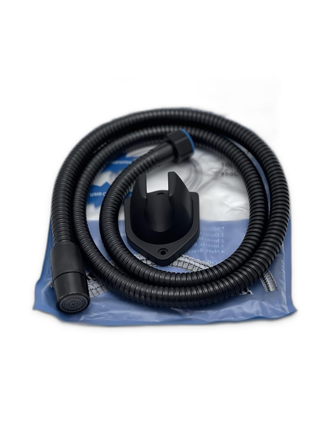 Jazz Matte Black Shower Hose Set with Wall Bracket and Aerator Head
