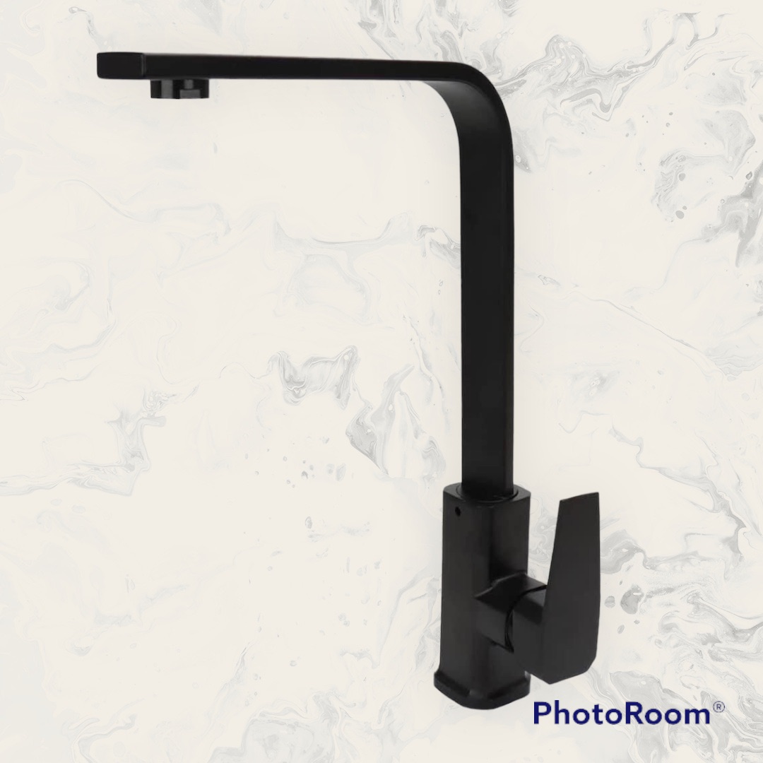 Matte Black Square High-Arc Kitchen Faucet