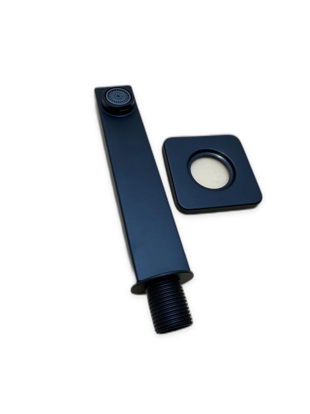 Matte Black Square Wall-Mounted Bath Spout with Escutcheon