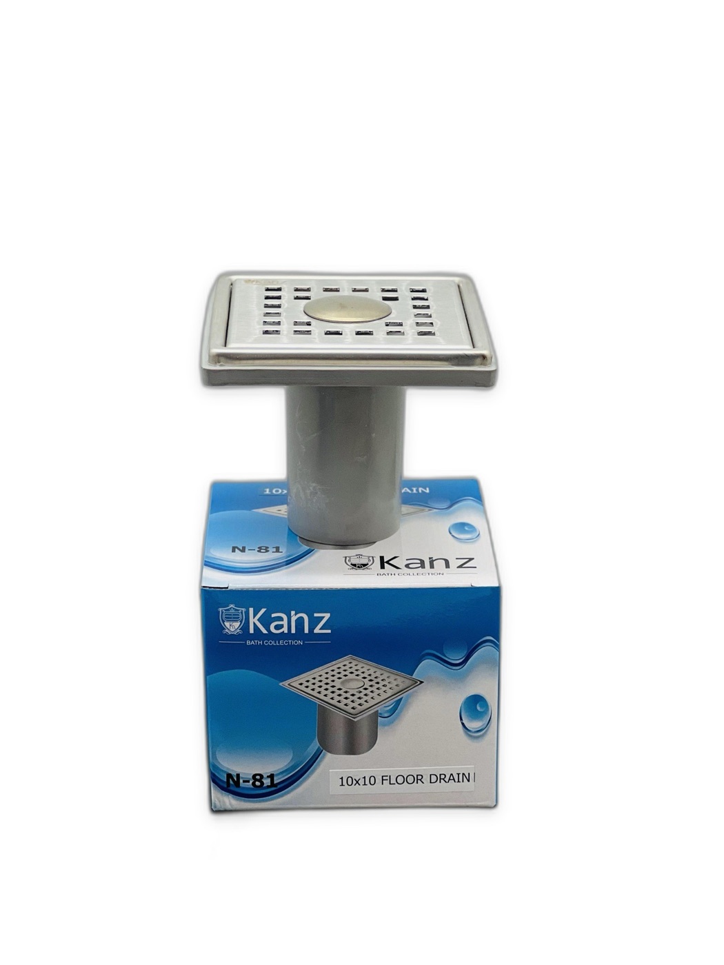 Stainless Steel Floor Drain 10x10 with Center Cap