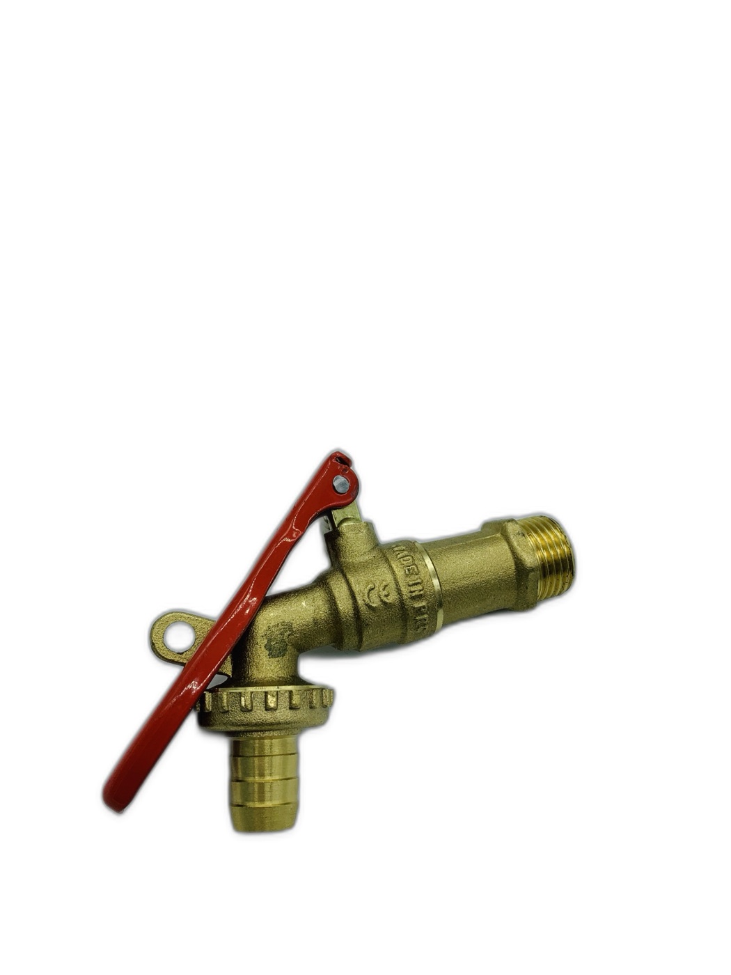 ORGNAL Full Brass Bibcock with Red Lever Handle and Hose Union