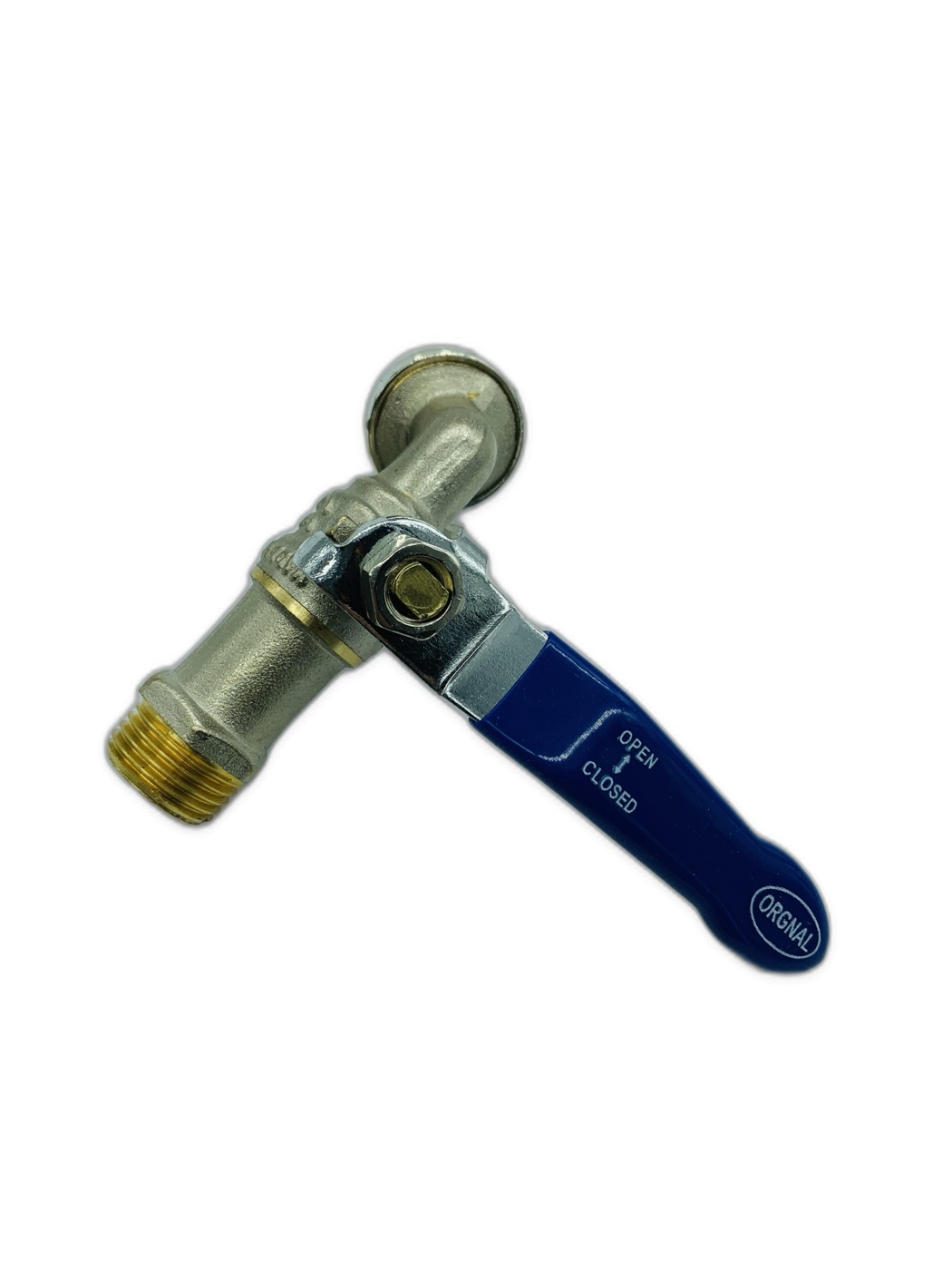 ORGNAL Nickel-Plated Brass Bibcock with Blue Lever Handle