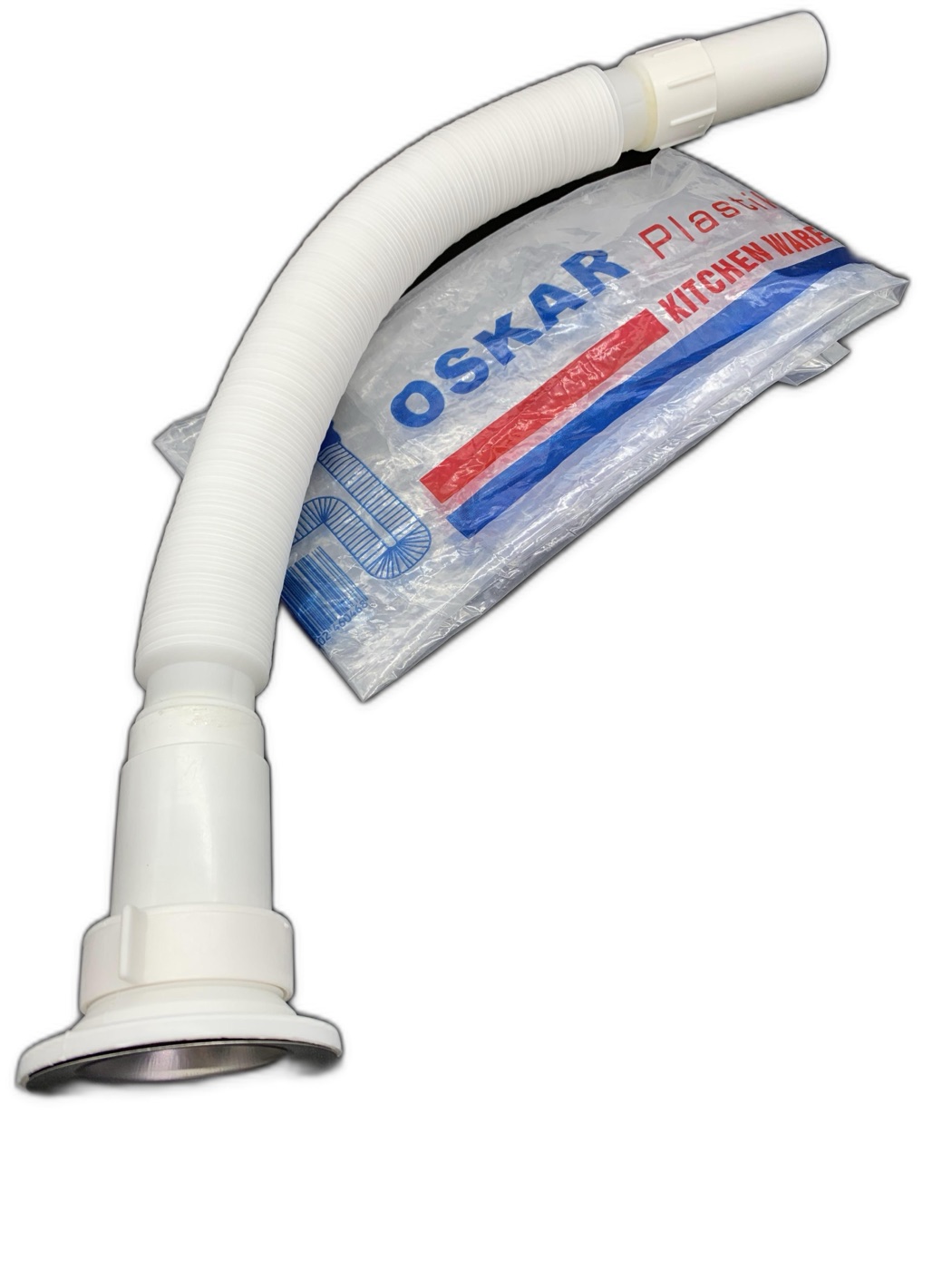 Oskar Plastik Flexible Sink Waste Pipe with Stainless Flange