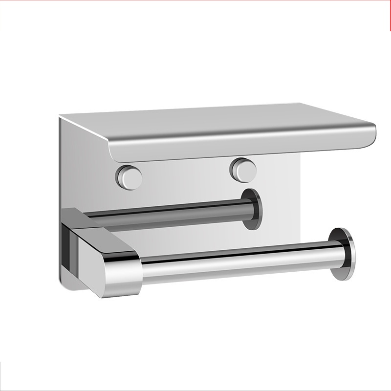 Paper Holder with Shelf Space Aluminum Chrome