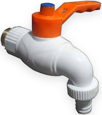 Plastic Bibcock Tap 1/2" PVC with Hose Nozzle