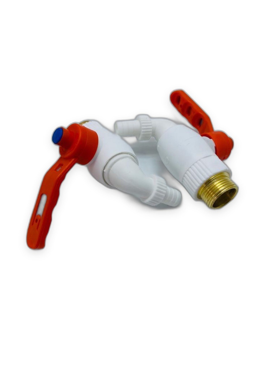 Plastic Tank Tap with Orange Lever Handle, Brass Male Thread