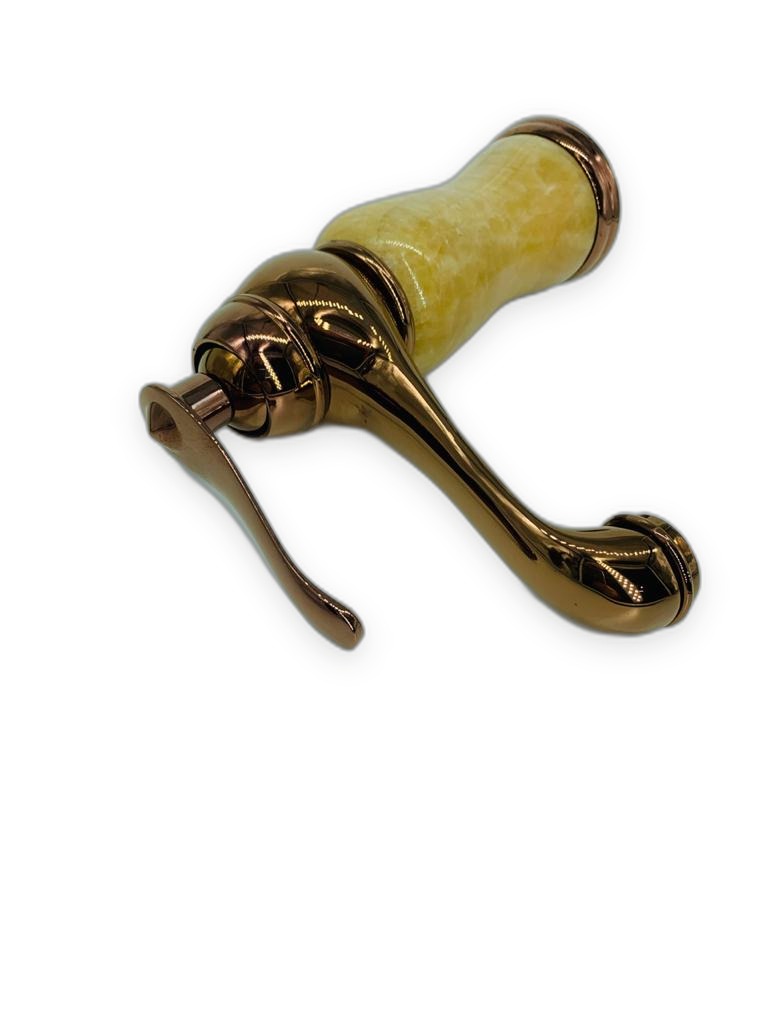 Rose Bronze Basin Faucet with Yellow Onyx Body