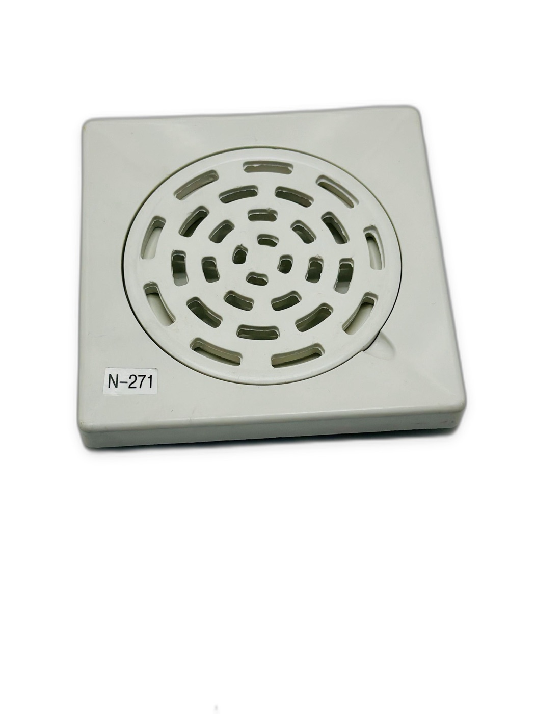 白色方形塑料地漏 10x10厘米