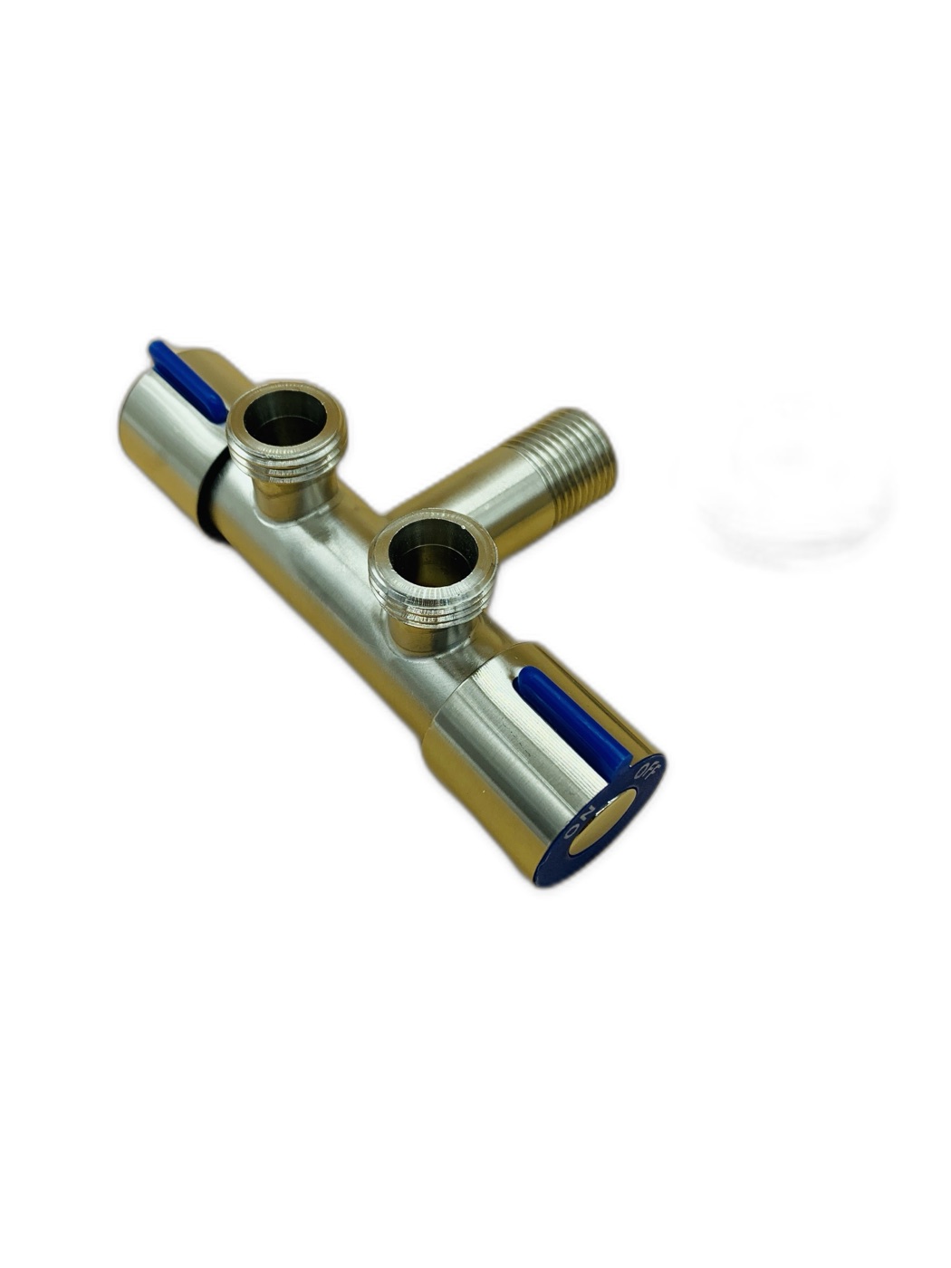 SUS304 Stainless Two-Handle Double Outlet Angle Valve with Flange