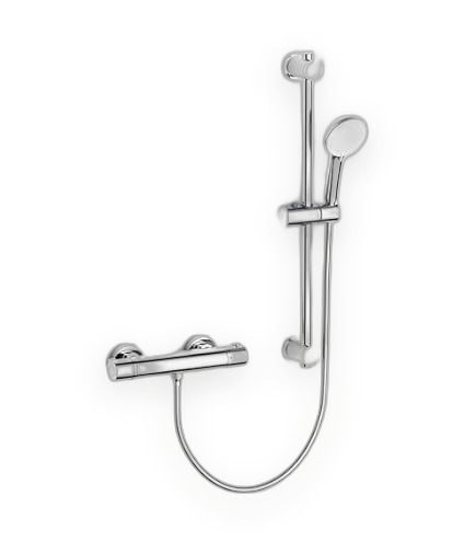 Thermostatic Shower Riser Set 1.5m Stainless Steel Chrome