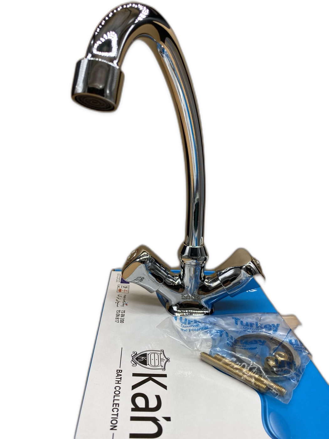 Twin-Knob Monoblock Sink Mixer with High J-Spout