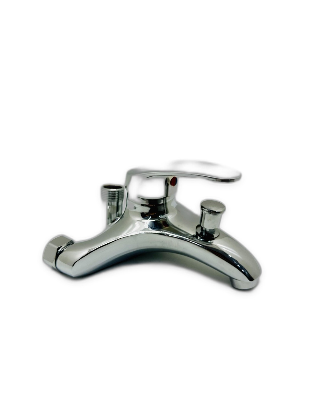 Wall-Mounted Chrome Bath Shower Mixer Faucet with Diverter