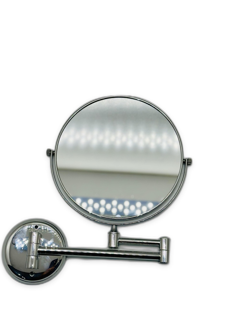 Wall-Mounted Double-Sided Swing Arm Magnifying Makeup Mirror, Chrome