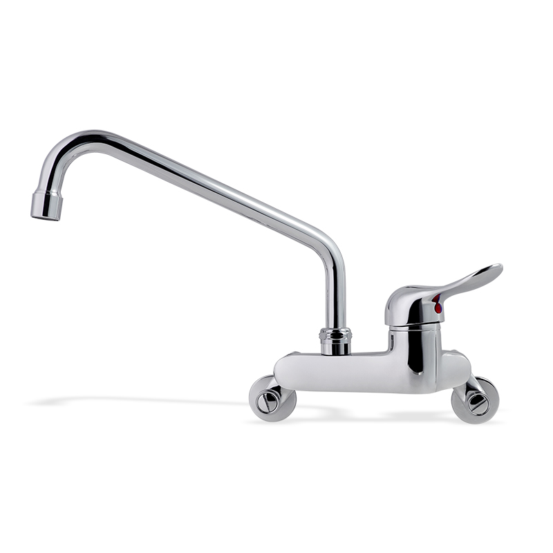 Wall-Mounted Kitchen Faucet Brass Chrome