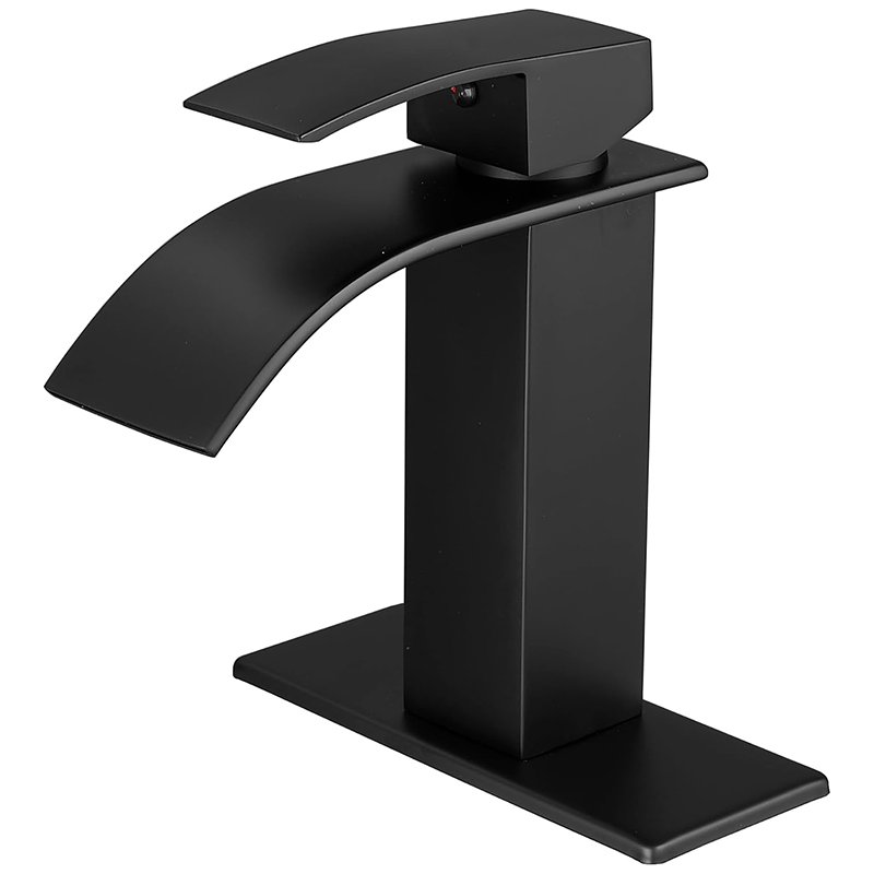 Waterfall Basin Faucet Zinc Alloy Matte Black