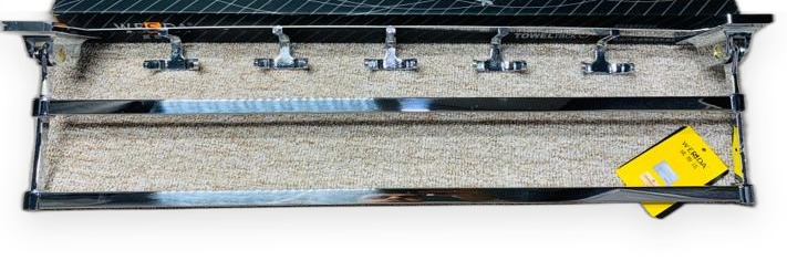 WESDA Bathroom Pendant Chrome Double Towel Bar with Hooks