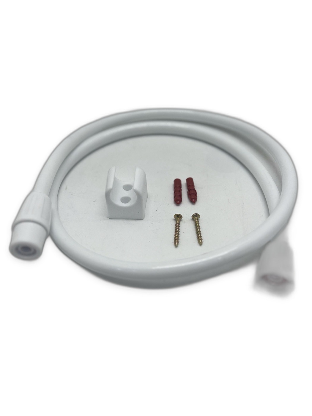 White PVC Shower Hose Kit 1.5m with Wall Bracket