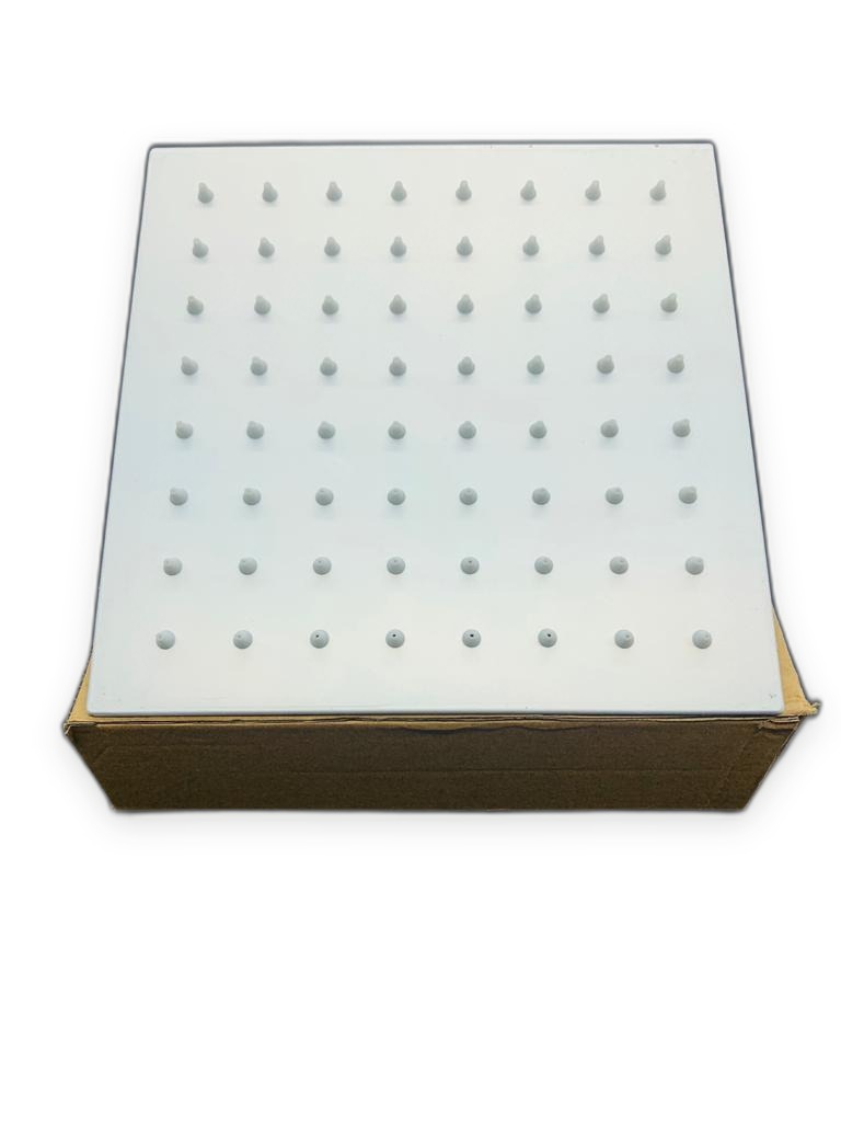 White Square Rain Shower Head with Silicone Nozzles