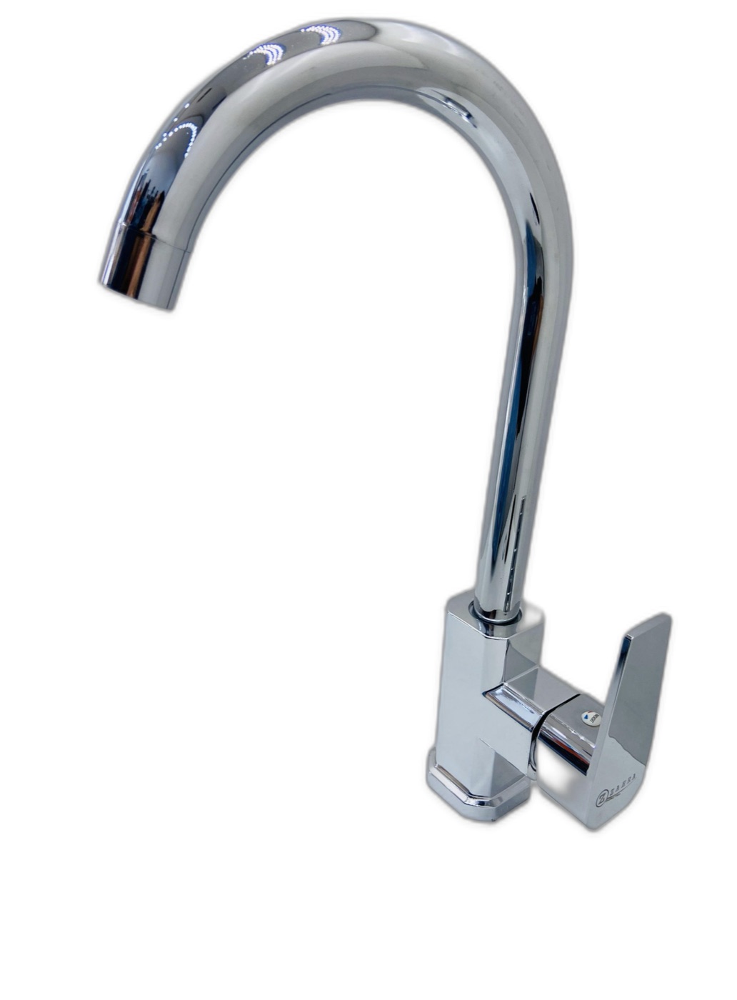 Zahra Chrome Gooseneck Kitchen Faucet, Round Spout