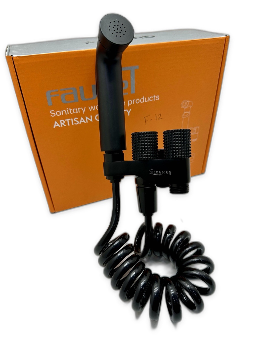 Zahra Matte Black Shattaf Bidet Sprayer Set with Coil Hose