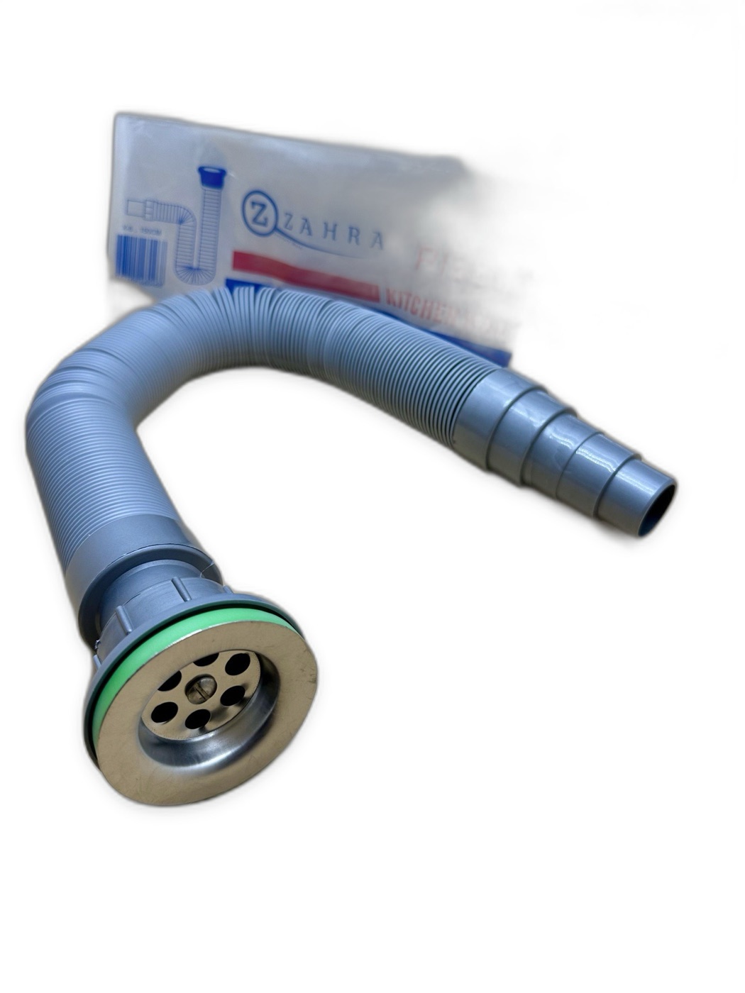Zahra Plastik Flexible Sink Waste Pipe with Stainless Strainer