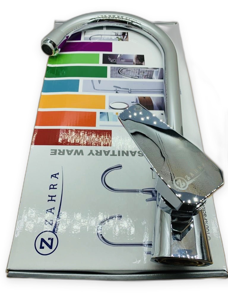 Zahra Single Lever Kitchen Mixer Swan Spout White Gift Box